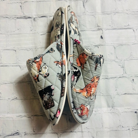 Vera Bradley Dog Show Slippers Womens Size Large 9-10 Gray - Picture 5 of 8